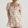 Princess Rose Print Mini Dress Princess Rose Print Mini Dress