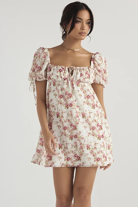 Princess Rose Print Mini Dress Princess Rose Print Mini Dress