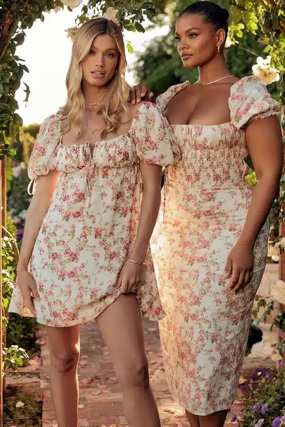 Princess Rose Print Mini Dress Princess Rose Print Mini Dress