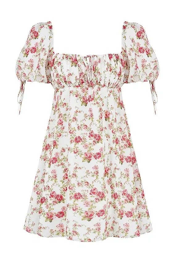 Princess Rose Print Mini Dress Princess Rose Print Mini Dress