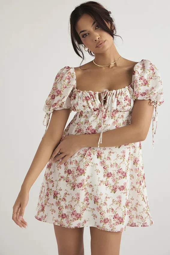 Princess Rose Print Mini Dress Princess Rose Print Mini Dress