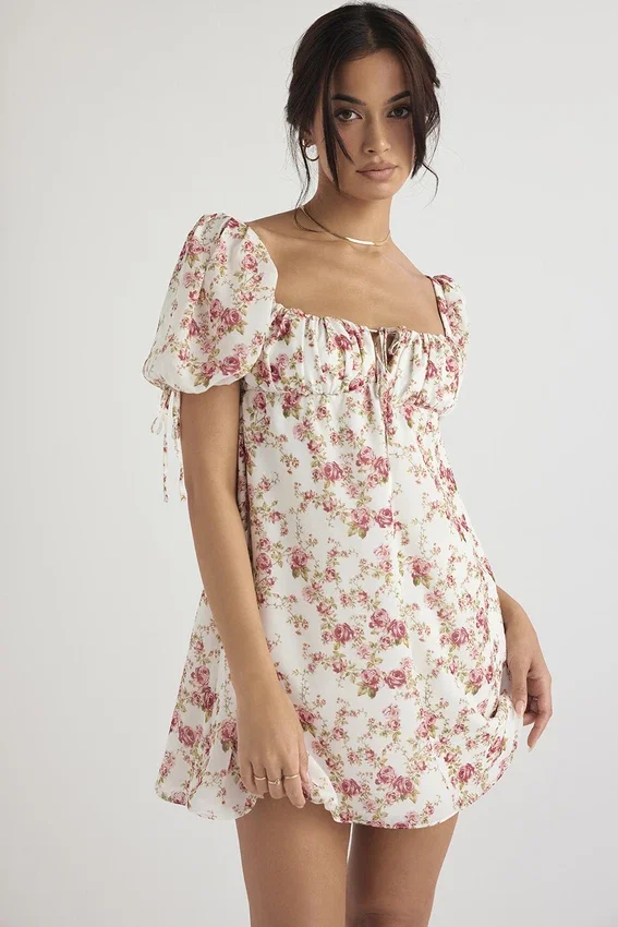 Princess Rose Print Mini Dress Princess Rose Print Mini Dress