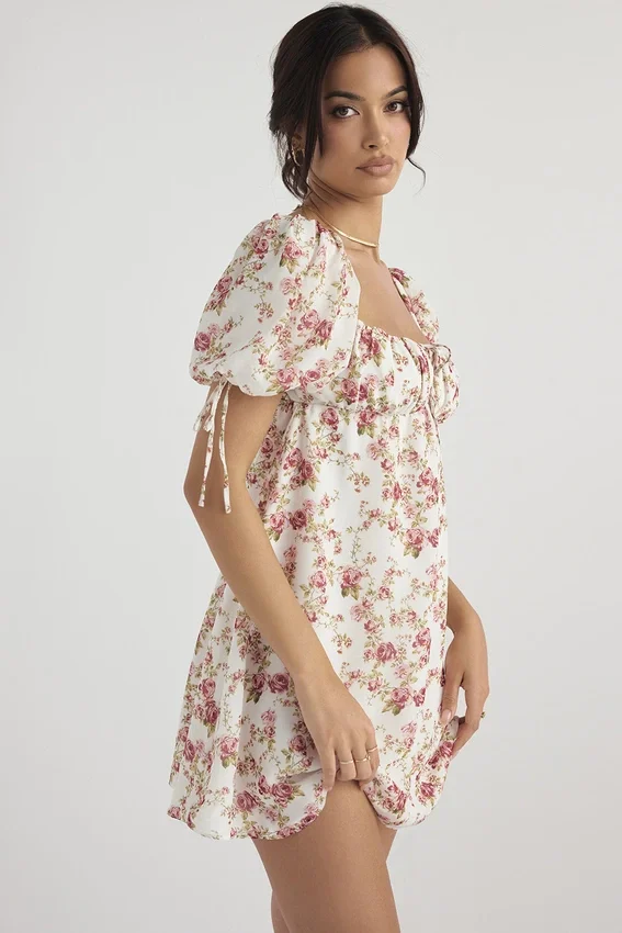 Princess Rose Print Mini Dress Princess Rose Print Mini Dress