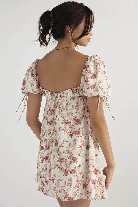 Princess Rose Print Mini Dress Princess Rose Print Mini Dress