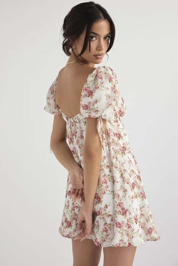 Princess Rose Print Mini Dress Princess Rose Print Mini Dress