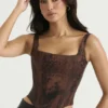 Rafa Antique Copper Satin Longline Corset Rafa Antique Copper Satin Longline Corset