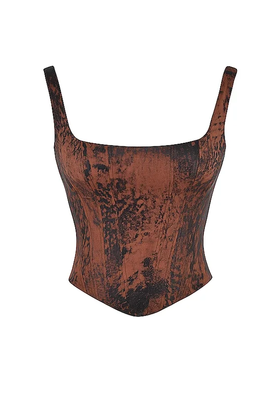 Rafa Antique Copper Satin Longline Corset Rafa Antique Copper Satin Longline Corset