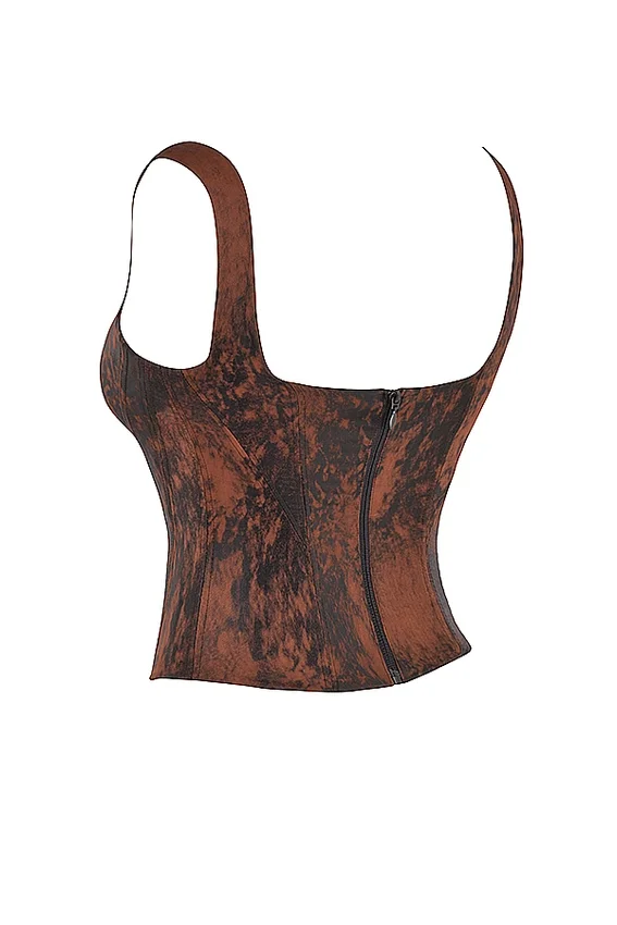 Rafa Antique Copper Satin Longline Corset Rafa Antique Copper Satin Longline Corset