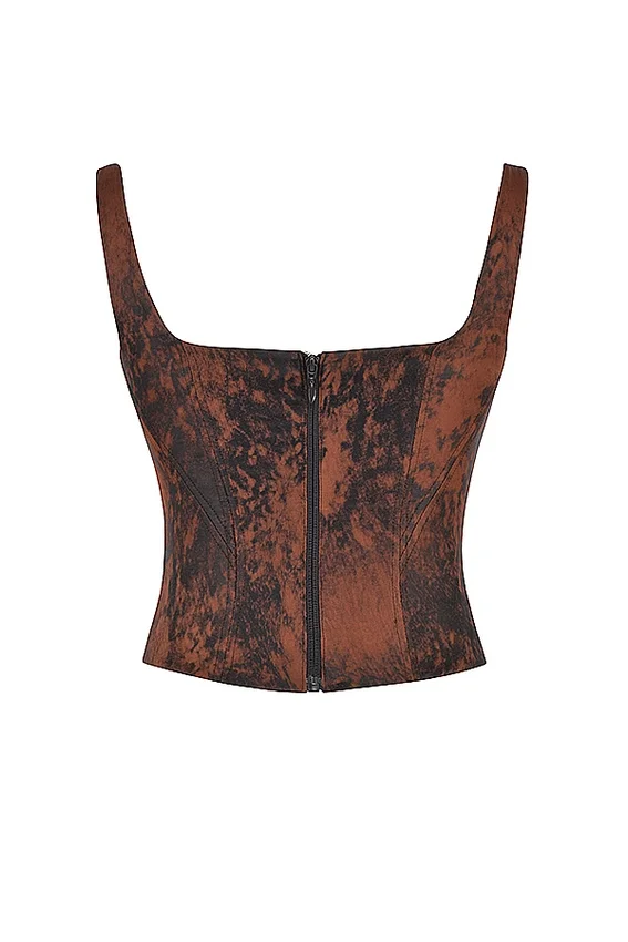 Rafa Antique Copper Satin Longline Corset Rafa Antique Copper Satin Longline Corset
