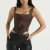 Rafa Antique Copper Satin Longline Corset Rafa Antique Copper Satin Longline Corset