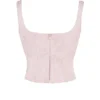 Rafa Pink Floral Satin Longline Corset Rafa Pink Floral Satin Longline Corset