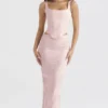 Rafa Pink Floral Satin Longline Corset Rafa Pink Floral Satin Longline Corset