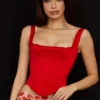 Rafa Scarlet Satin Longline Corset Rafa Scarlet Satin Longline Corset