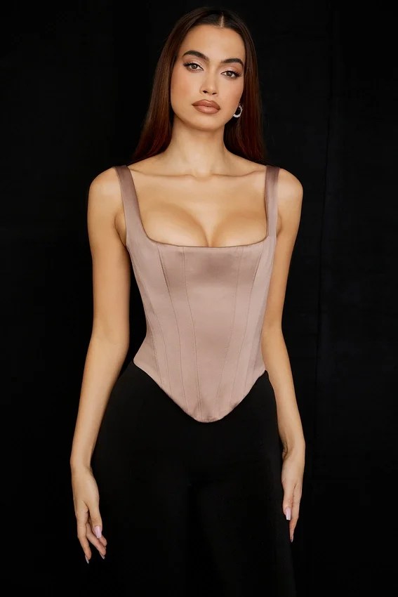 Rafa Stone Satin Longline Corset Rafa Stone Satin Longline Corset