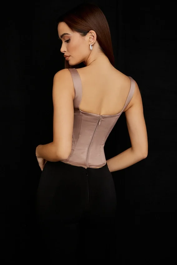 Rafa Stone Satin Longline Corset Rafa Stone Satin Longline Corset