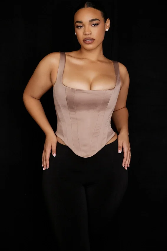 Rafa Stone Satin Longline Corset Rafa Stone Satin Longline Corset