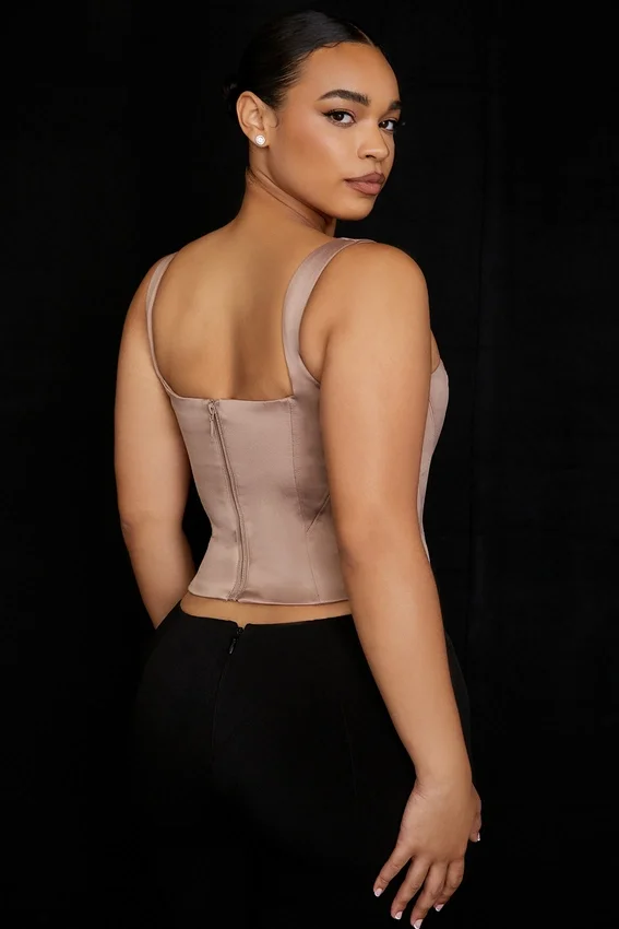 Rafa Stone Satin Longline Corset Rafa Stone Satin Longline Corset