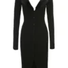 Raine Black Faux Fur Trim Dress Raine Black Faux Fur Trim Dress