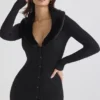 Raine Black Faux Fur Trim Dress Raine Black Faux Fur Trim Dress