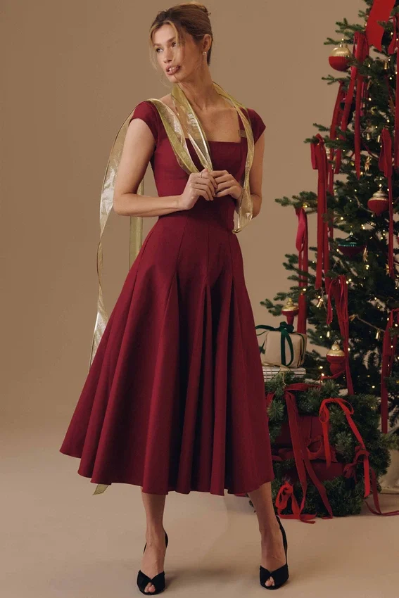 Raisa Wine Lace Back Twill Midi Dress Raisa Wine Lace Back Twill Midi Dress