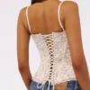 Rania Vintage Ivory Floral Lace Corset Top Rania Vintage Ivory Floral Lace Corset Top
