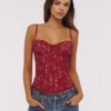 Rania Wine Lace Corset Top