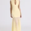 Raphaella Butter Yellow Keyhole Maxi Dress Raphaella Butter Yellow Keyhole Maxi Dress