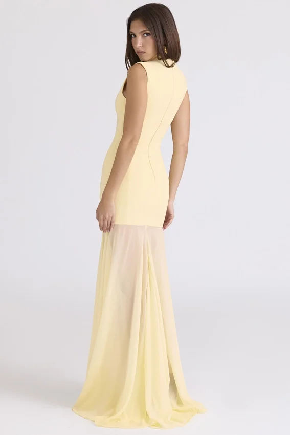 Raphaella Butter Yellow Keyhole Maxi Dress Raphaella Butter Yellow Keyhole Maxi Dress