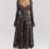 Raquel Black Lace Corset Midi Dress Raquel Black Lace Corset Midi Dress