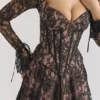 Raquel Black Lace Corset Midi Dress Raquel Black Lace Corset Midi Dress