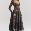 Raquel Black Lace Corset Midi Dress Raquel Black Lace Corset Midi Dress