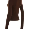 Raquel Chocolate Cashmere Blend Scoop Neck Top