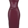 Raven Mulberry Vegan Leather Corset Dress Raven Mulberry Vegan Leather Corset Dress