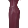 Raven Mulberry Vegan Leather Corset Dress Raven Mulberry Vegan Leather Corset Dress