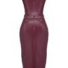 Raven Mulberry Vegan Leather Corset Dress Raven Mulberry Vegan Leather Corset Dress