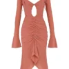 Reine Rose Real Silk Ruffle Midi Dress Reine Rose Real Silk Ruffle Midi Dress
