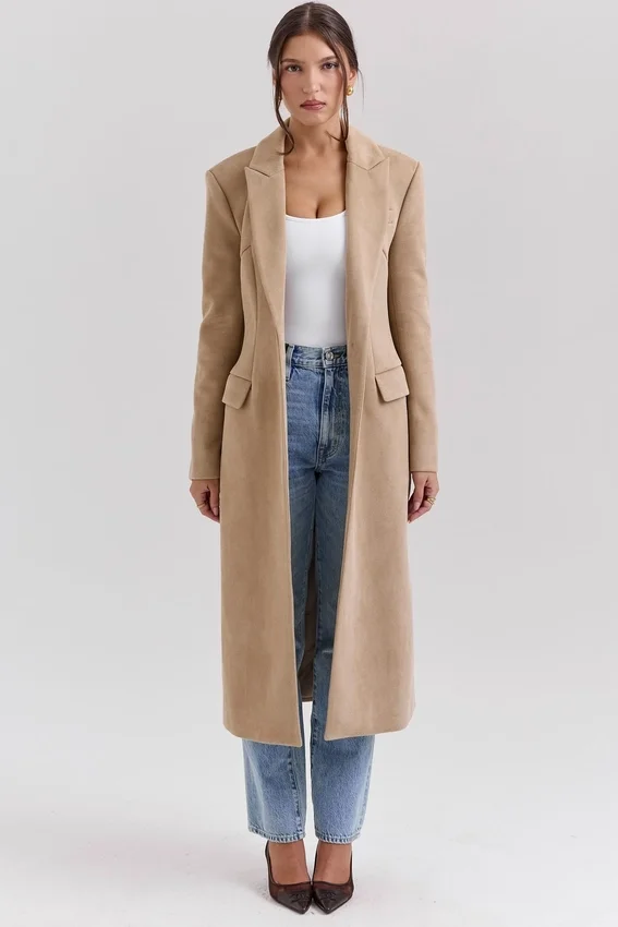 Remi Camel Single Breasted Long Coat Remi Camel Single Breasted Long Coat