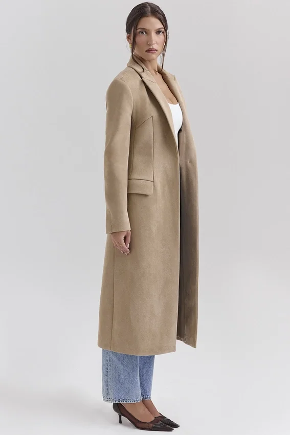 Remi Camel Single Breasted Long Coat Remi Camel Single Breasted Long Coat