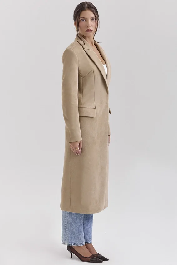 Remi Camel Single Breasted Long Coat Remi Camel Single Breasted Long Coat