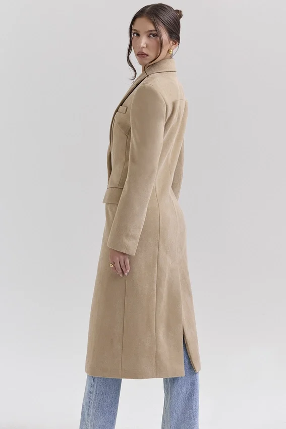 Remi Camel Single Breasted Long Coat Remi Camel Single Breasted Long Coat