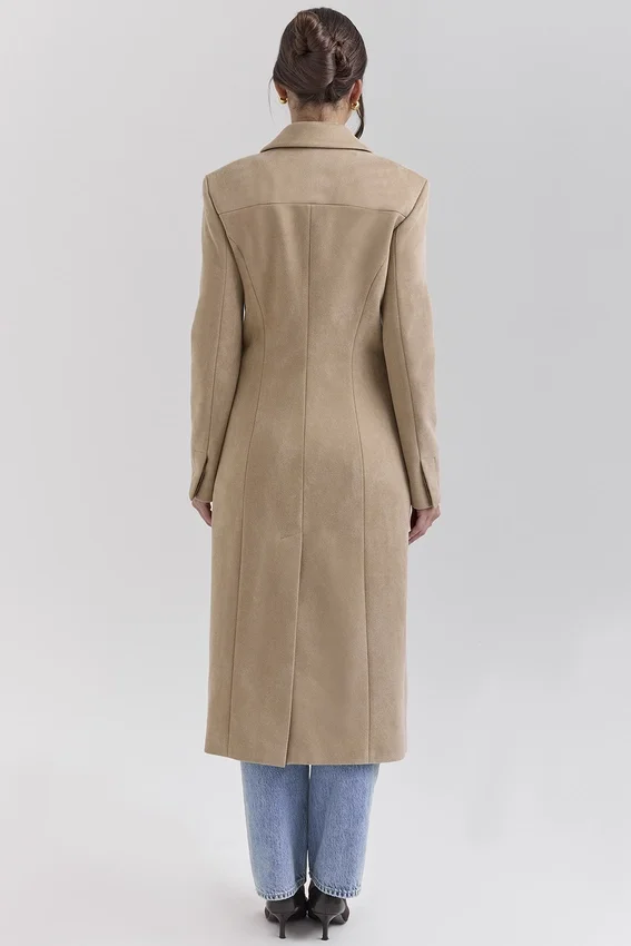 Remi Camel Single Breasted Long Coat Remi Camel Single Breasted Long Coat