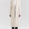 Remi Ivory Single Breasted Long Coat Remi Ivory Single Breasted Long Coat