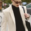 Remi Ivory Single Breasted Long Coat Remi Ivory Single Breasted Long Coat