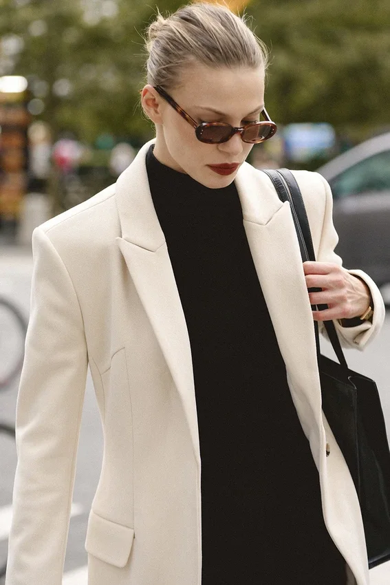 Remi Ivory Single Breasted Long Coat Remi Ivory Single Breasted Long Coat