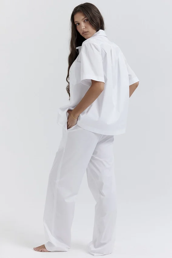 Reno White Relaxed Fit Trousers Reno White Relaxed Fit Trousers