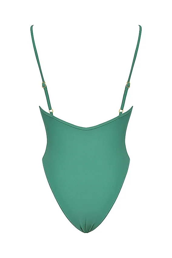 Rhodes Eucalyptus Plunge One Piece Swimsuit Rhodes Eucalyptus Plunge One Piece Swimsuit