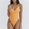Rhodes Light Orange Plunge One Piece Swimsuit