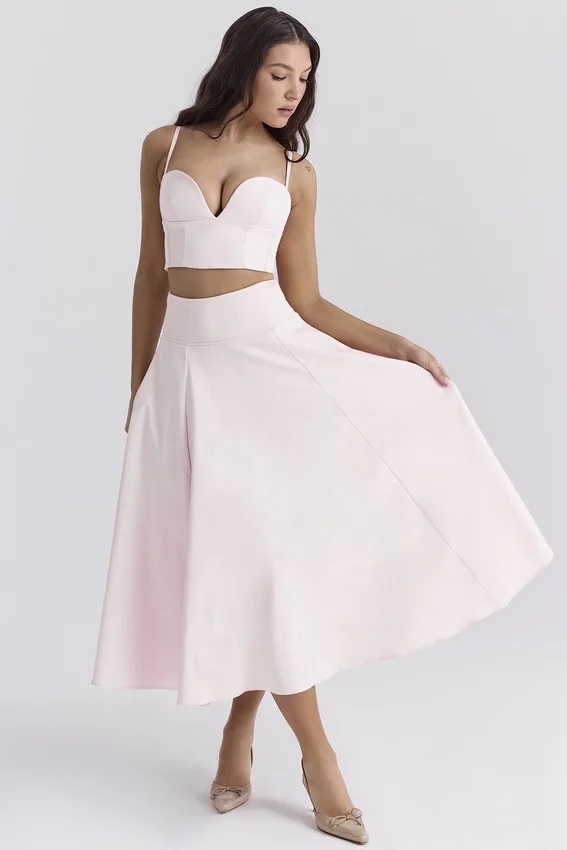 Rita Ballerina Pink A-Line Midi Skirt Rita Ballerina Pink A-Line Midi Skirt