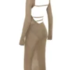 Roberta Tan Knit Midi Dress Roberta Tan Knit Midi Dress