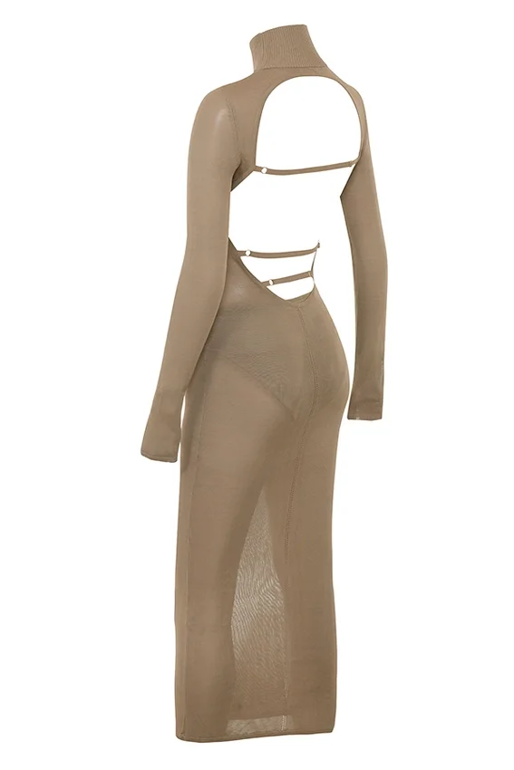Roberta Tan Knit Midi Dress Roberta Tan Knit Midi Dress